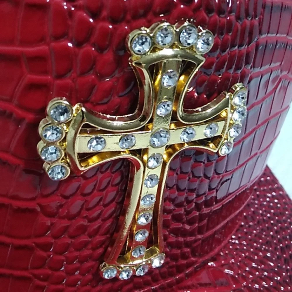 Beautiful Bling Cross Snap Back Hat Small Flaw Inside